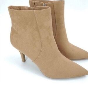A New Day "Char" Tan Suede Ankle Boots